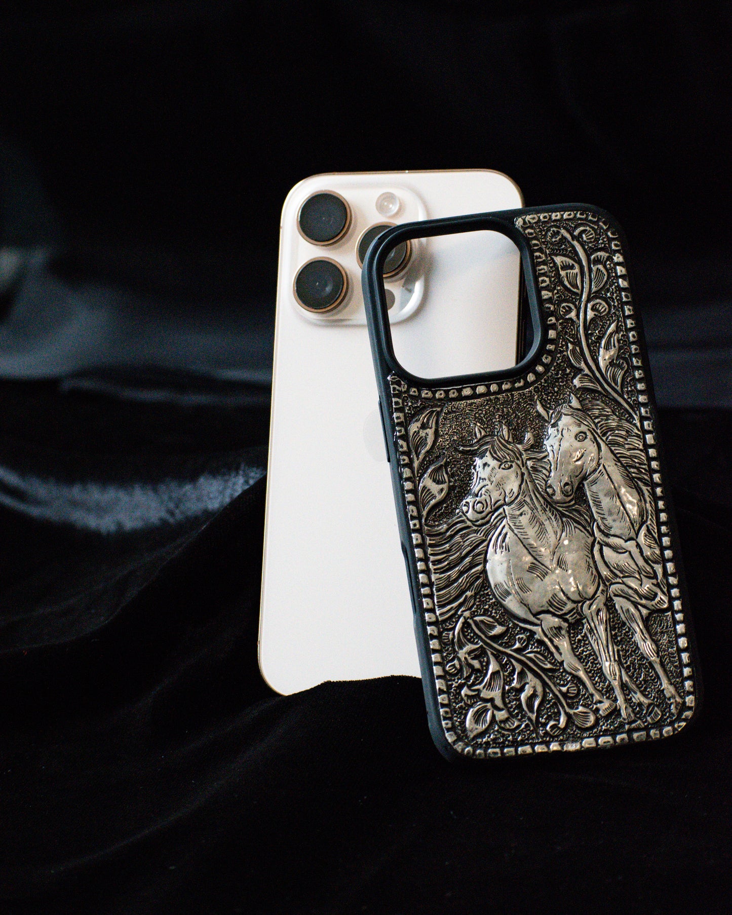 ZILVIQ Handcrafted Galloping Horses Luxury iPhone Case